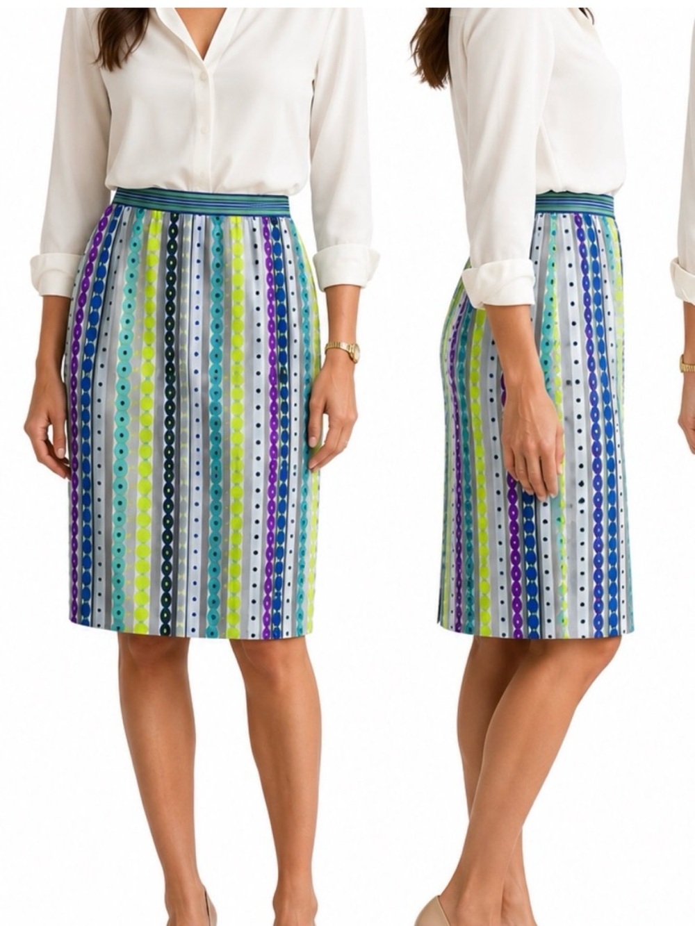 Riani Geometric Print skirt size 10 striped print